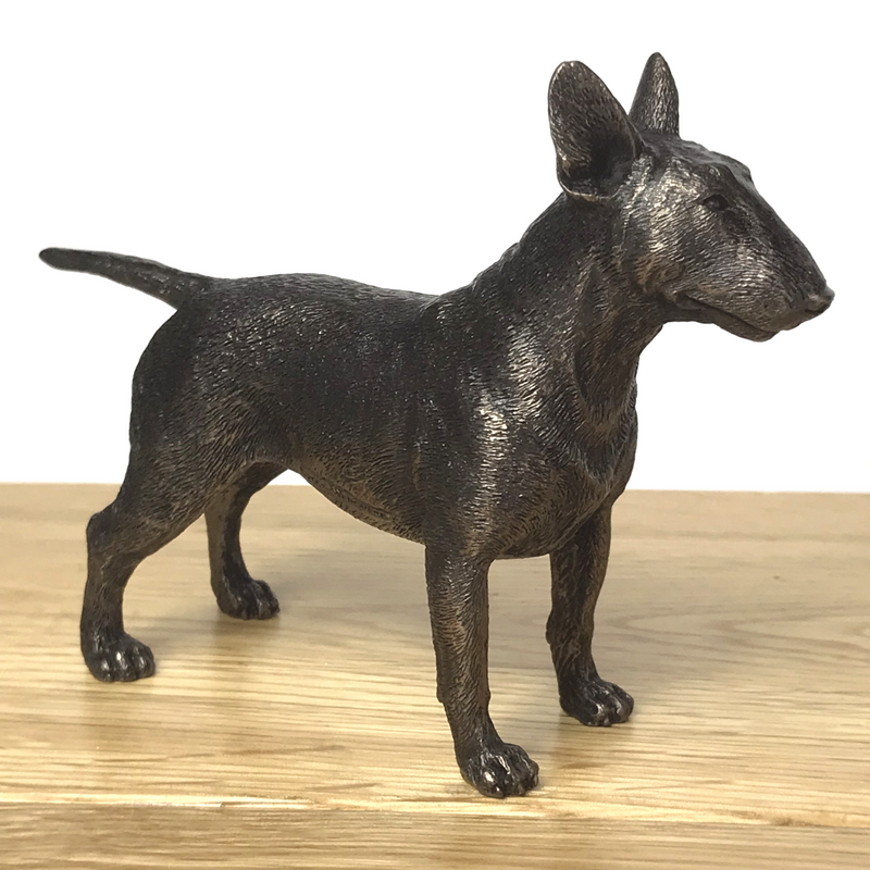 Cold cast bronze English Bull Terrier sculpture ornament, lovely quality Dog lover gift