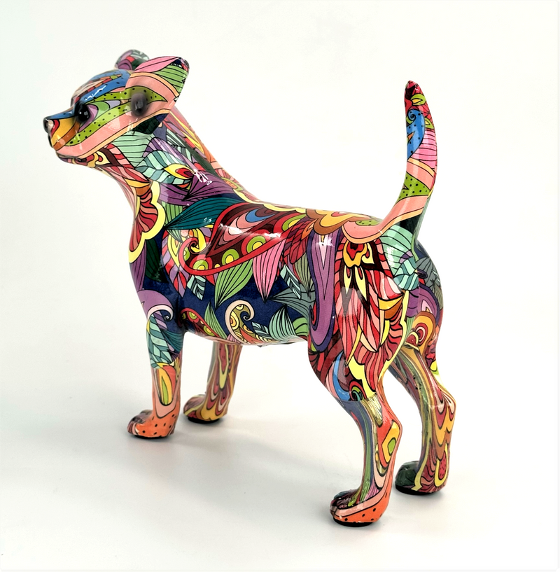 GROOVY ART bright coloured standing Chihuahua ornament figurine, Chihuahua lover gift