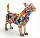 GROOVY ART bright coloured standing Chihuahua ornament figurine, Chihuahua lover gift