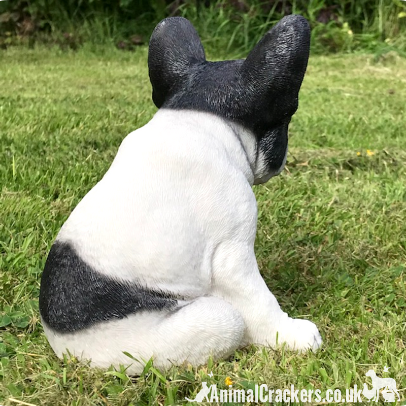 20% OFF! Black & White sitting French Bulldog Puppy ornament figurine Frenchie lover gift