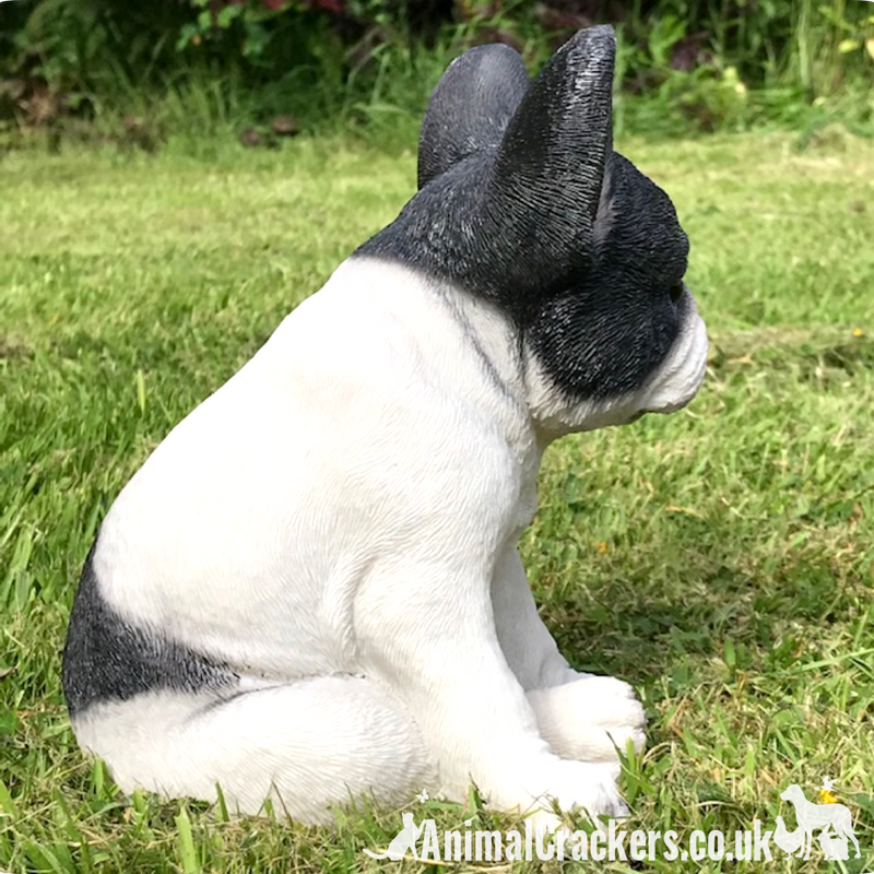 20% OFF! Black & White sitting French Bulldog Puppy ornament figurine Frenchie lover gift