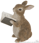 Itsy the Rabbit - cute rabbit reading book indoor ornament or fairy garden decoration