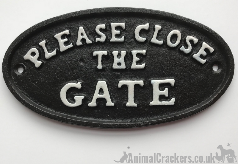 Heavy cast iron oval PLEASE CLOSE THE GATE field gate footpath sign weatherproof