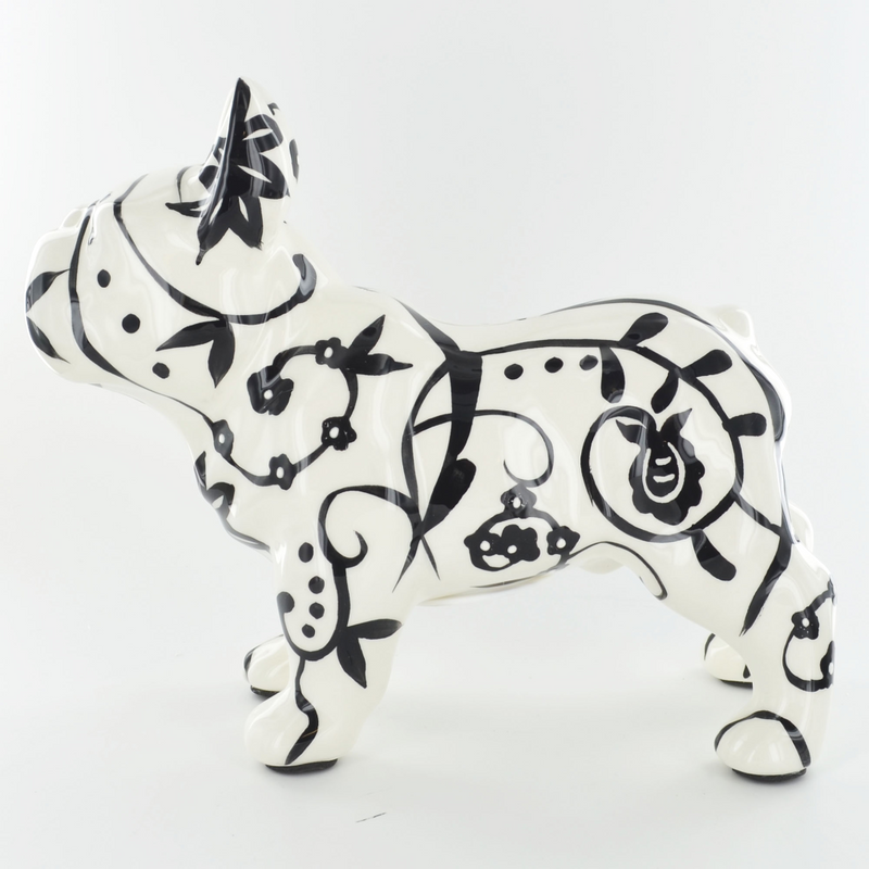 'Jack' the French Bulldog ceramic money box piggy bank by Pomme Pidou, Black & White in a choice of 3 designs