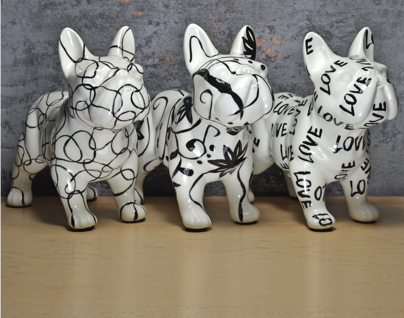 'Jack' the French Bulldog ceramic money box piggy bank by Pomme Pidou, Black & White in a choice of 3 designs