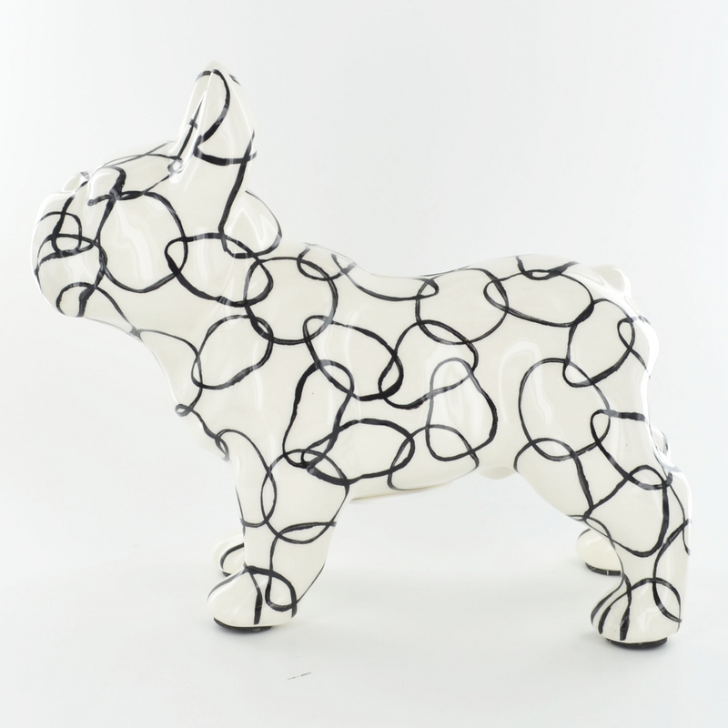 Pomme Pidou 'Jack' the French Bulldog ceramic money box, Black & White in a choice of 3 designs