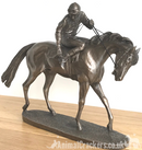 On Parade Racehorse and Jockey figurine by David Geenty in Cold Cast Bronze