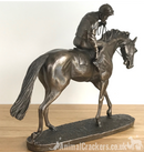 On Parade Racehorse and Jockey figurine by David Geenty in Cold Cast Bronze