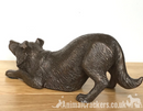 Border Collie figurine in heavy weight Cold Cast Bronze, 22cm