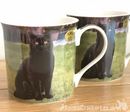 Leonardo quality Black Cat fine china mug with all round print, in coloured gift box