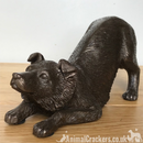 Border Collie figurine in heavy weight Cold Cast Bronze, 22cm
