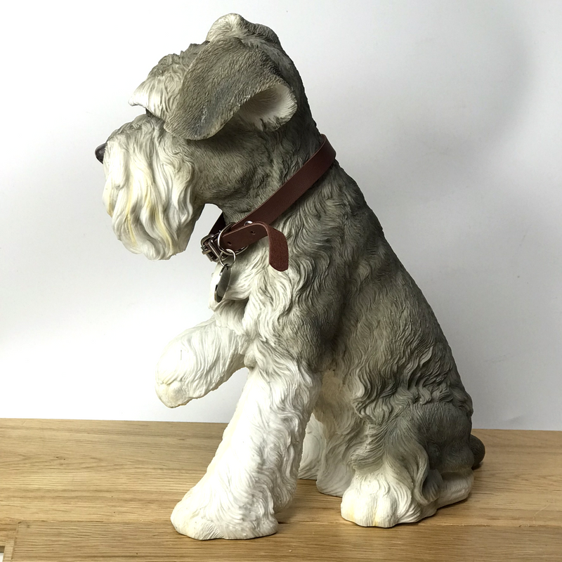 Large 24cm realistic Schnauzer ornament figurine by Leonardo, gift boxed