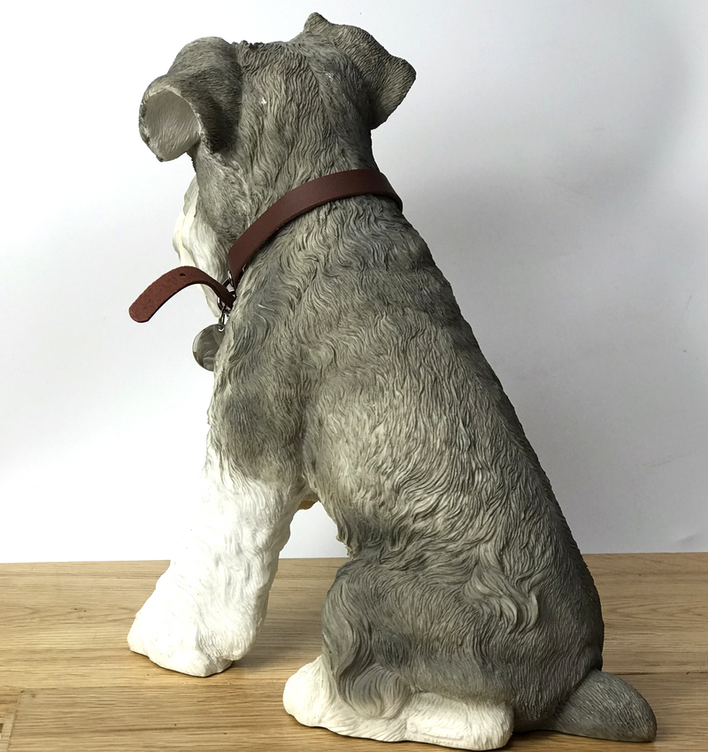 Large 24cm realistic Schnauzer ornament figurine by Leonardo, gift boxed