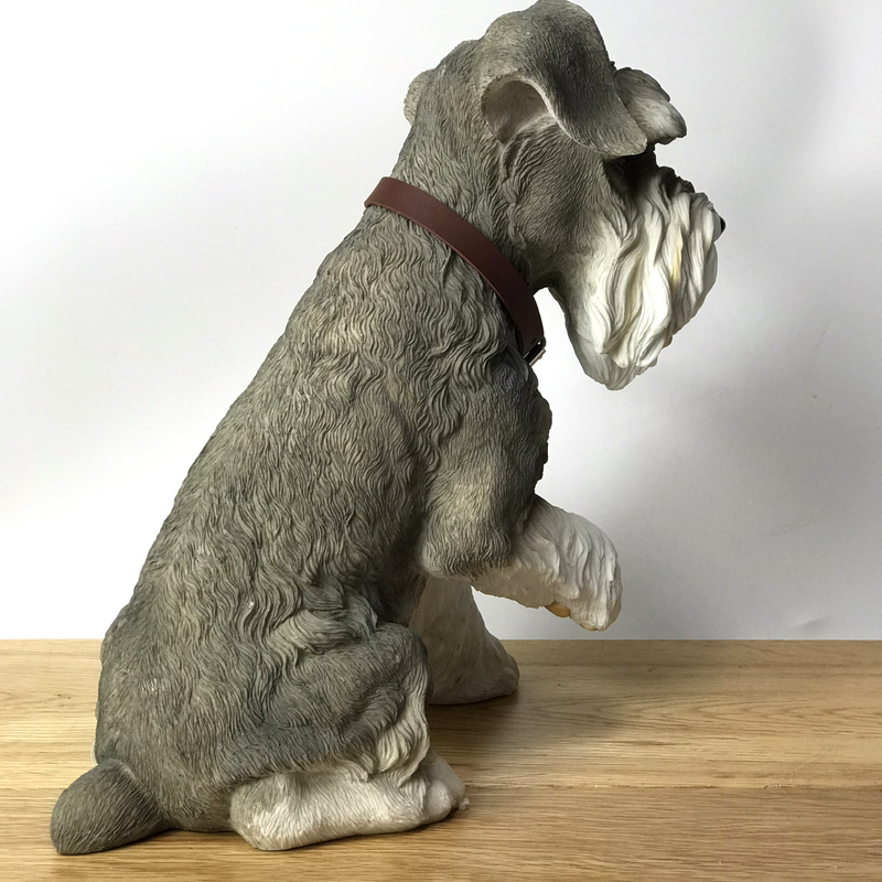 Large 24cm realistic Schnauzer ornament figurine by Leonardo, gift boxed