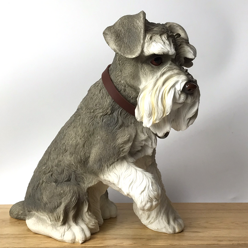 Large 24cm realistic Schnauzer ornament figurine by Leonardo, gift boxed