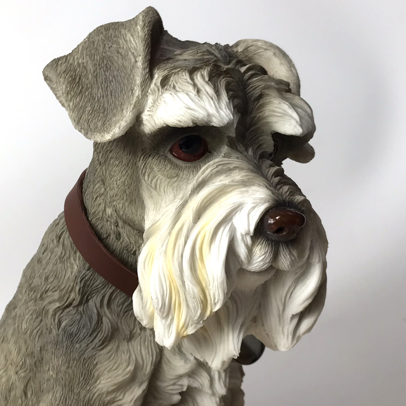 Large 24cm realistic Schnauzer ornament figurine by Leonardo, gift boxed