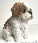 Vivid Arts Pet Pals Beige & White Shih Tzu Puppy ornament, Dog lover gift, in presentation gift box