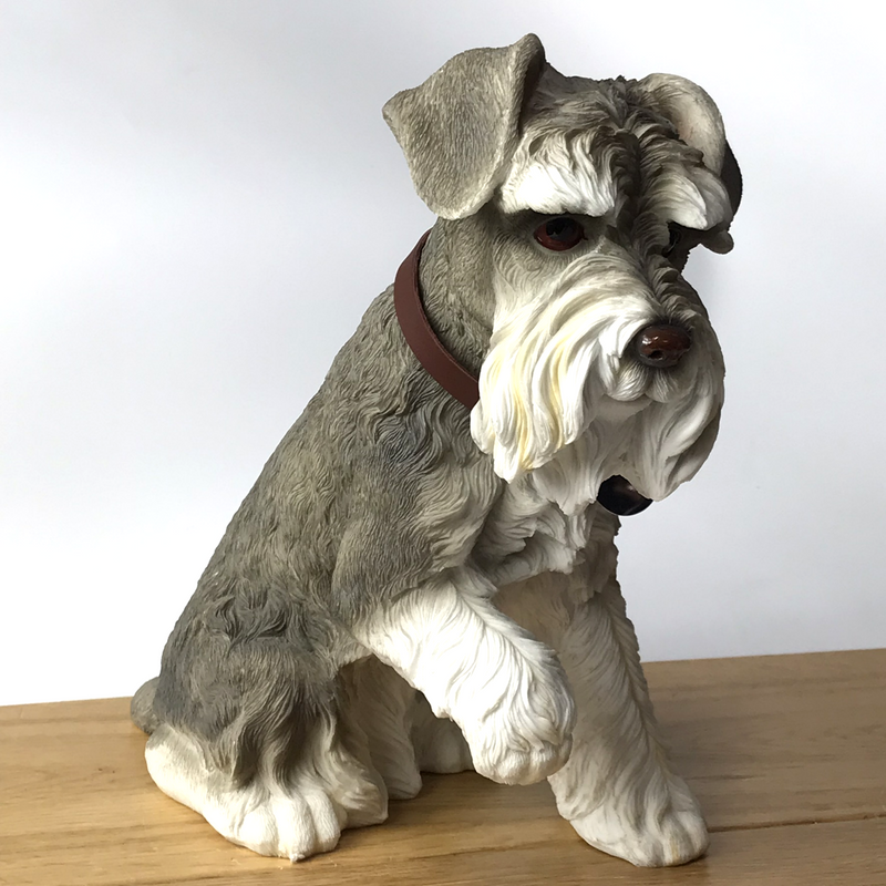 Large 24cm realistic Schnauzer ornament figurine by Leonardo, gift boxed