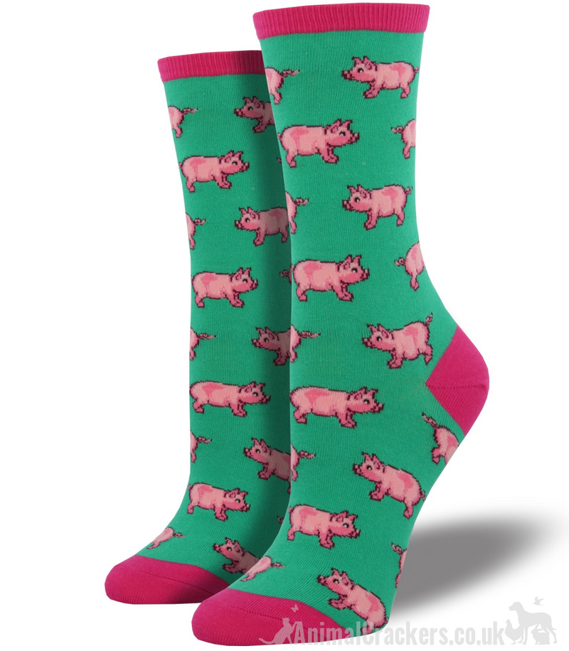Womens Socksmith 'LITTLE PIGGY' design socks, One Size, great novelty Pig lover gift stocking filler
