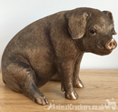 Sitting Pig Sow figurine ornament, Leonardo Reflections Bronzed range, gift boxed