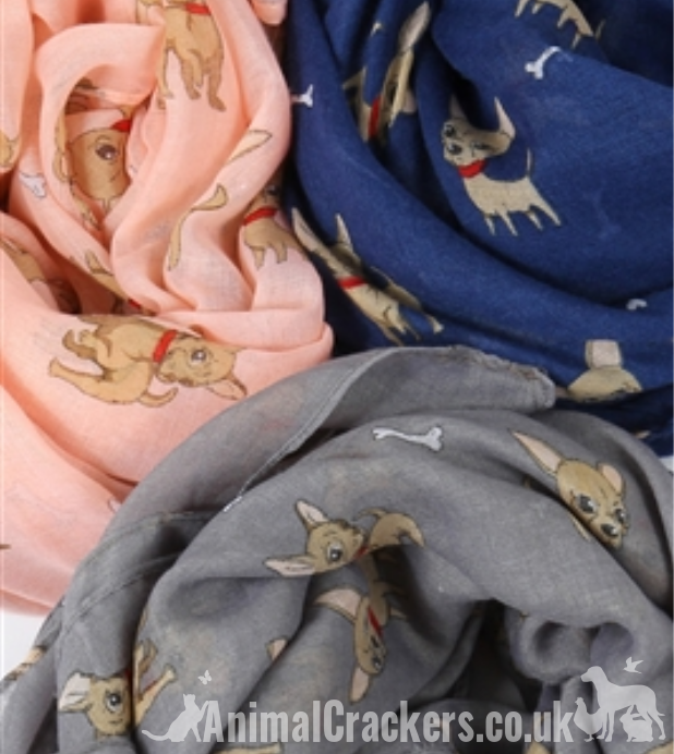Ladies lightweight Chihuahua Scarf Sarong in a selection of colours