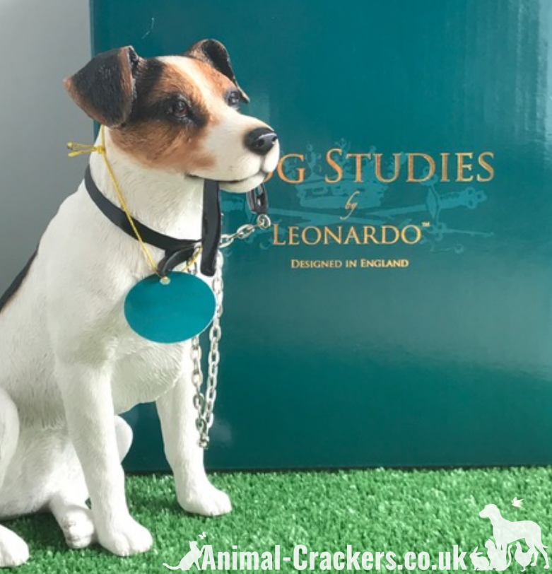 Large 16cm Jack Russell ornament figurine quality lifelike Leonardo. Gift boxed