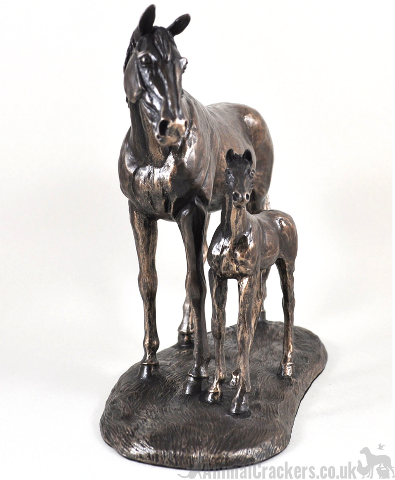 Large (27cm) Harriet Glen Mare & Foal figurine bronze sculpture ornament horse lover gift