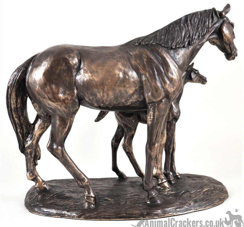 Large (27cm) Harriet Glen Mare & Foal figurine bronze sculpture ornament horse lover gift