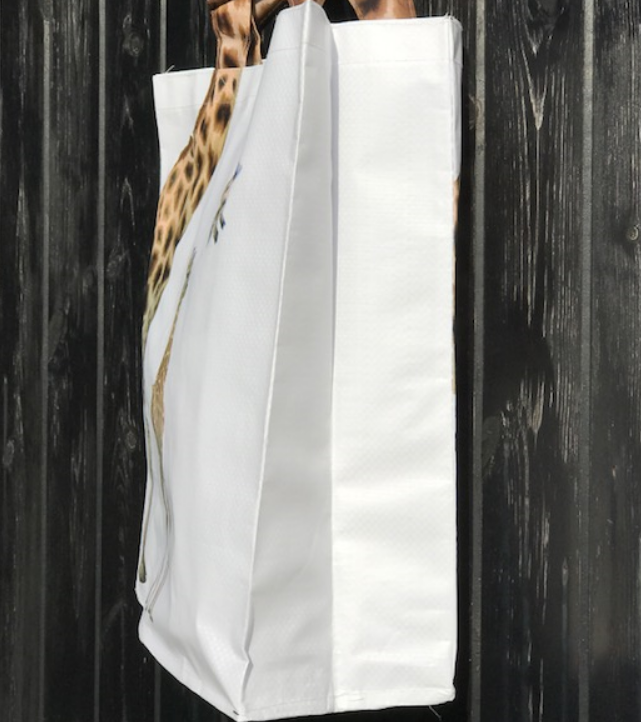 Novelty Giraffe neck handle shopping bag, grocery bag for life, safari lover gift