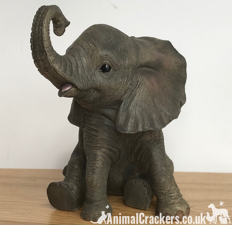Sitting Elephant Calf ornament figurine Leonardo range elephant lover gift boxed