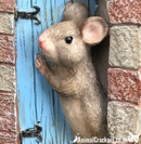 Cute Mouse in doorway fairy garden decoration (Blue Door)