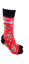 Golden Labrador design socks with 'I love my Golden Labrador' text, quality Unisex One Size stocking filler