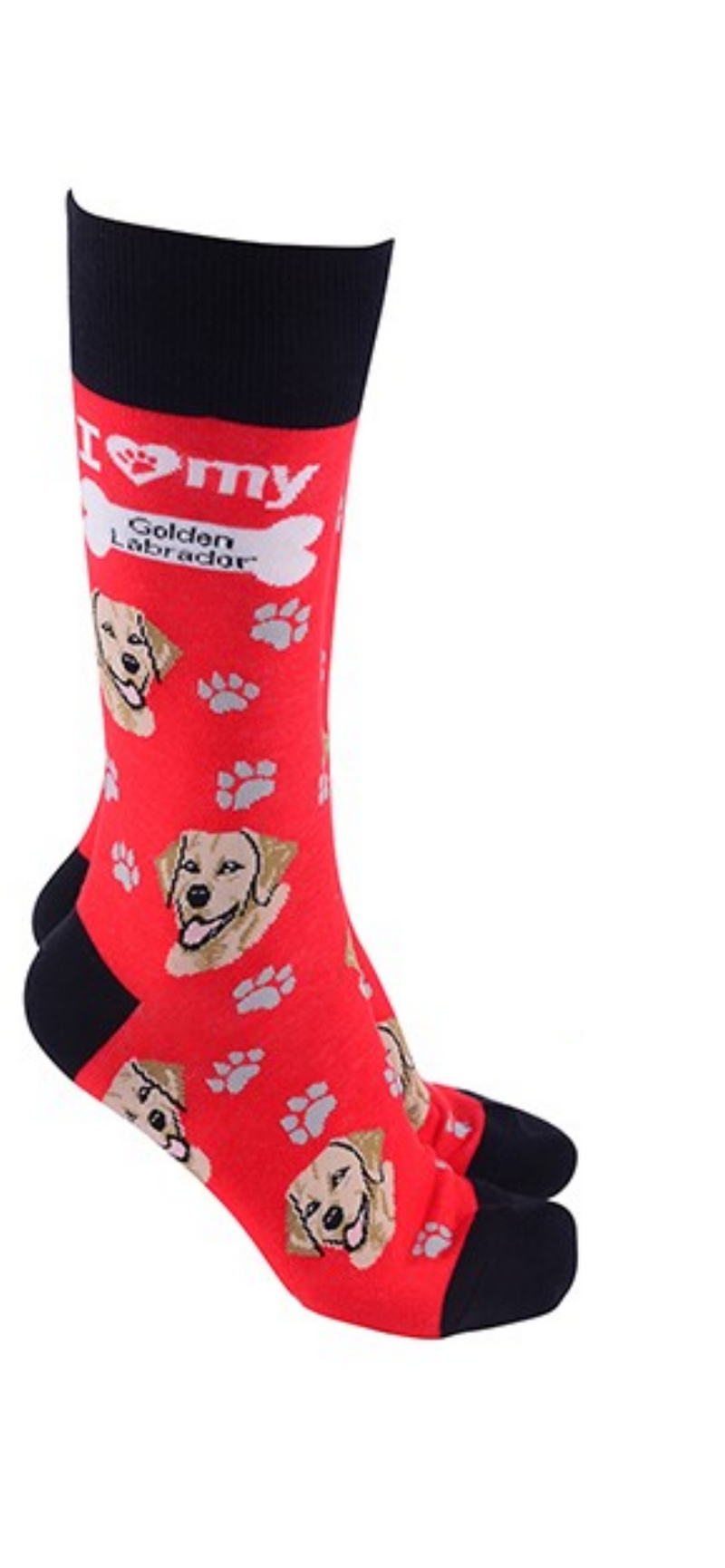 Golden Labrador design socks with 'I love my Golden Labrador' text, quality Unisex One Size stocking filler