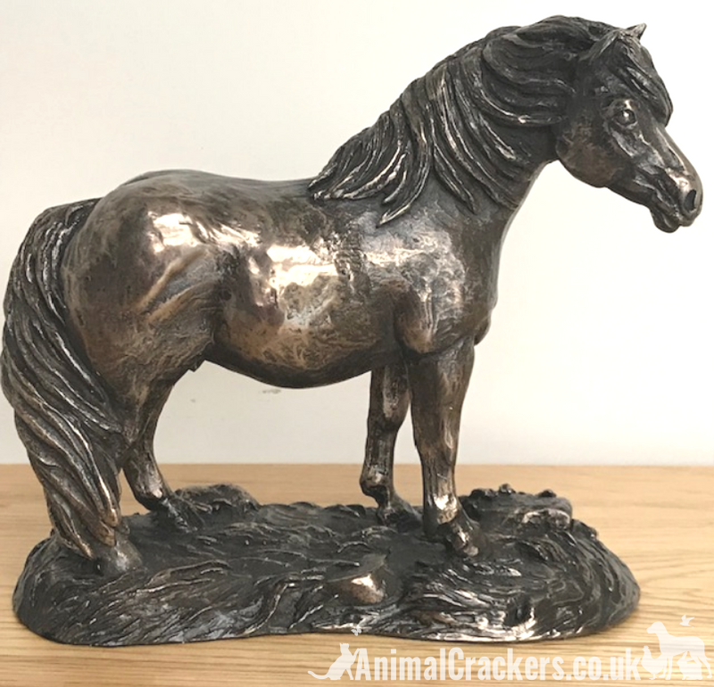 Shetland Pony ornament figurine by Harriet Glen in Cold Cast Bronze, fabulous horse lover gift