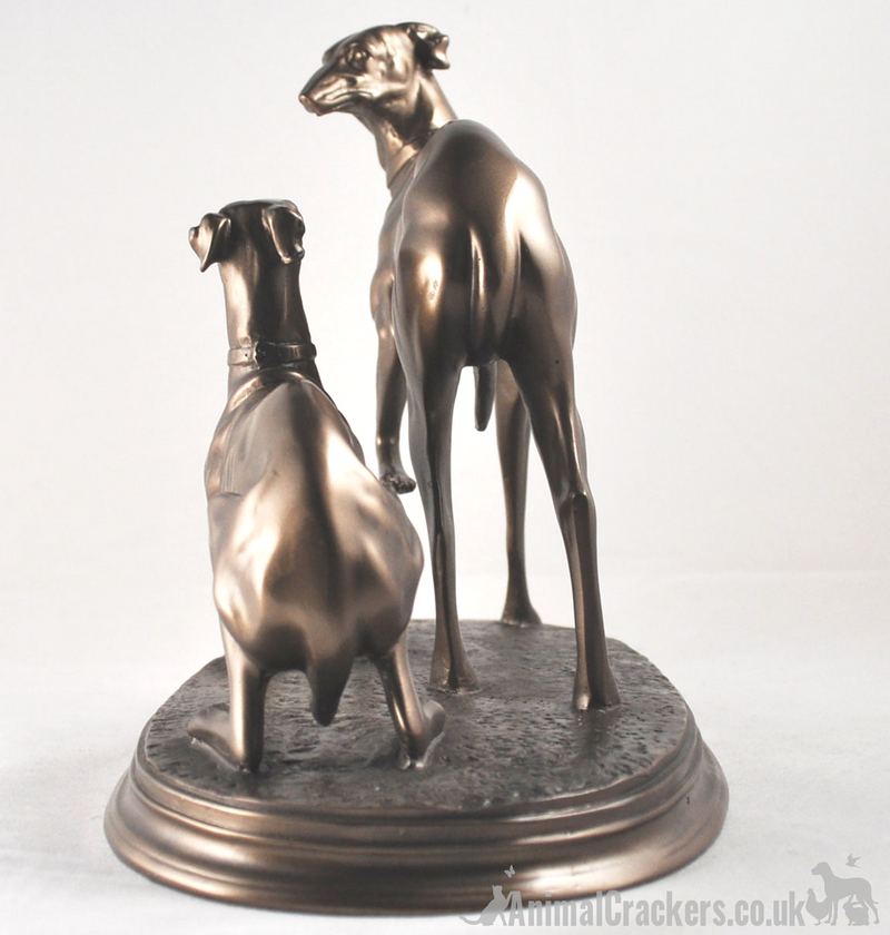 Beauchamp Bronze 'Pair of Whippets' sculpture, quality ornament and will make a lovely gift or collectable