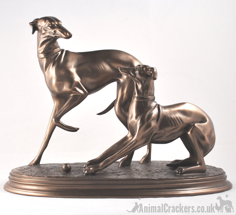 Beauchamp Bronze 'Pair of Whippets' sculpture, quality ornament and will make a lovely gift or collectable