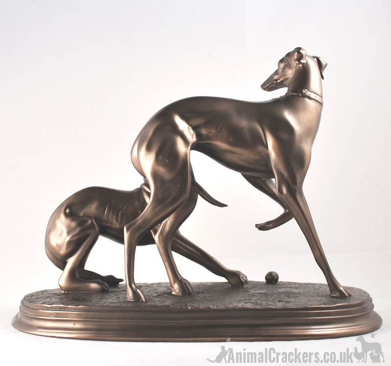 Beauchamp Bronze 'Pair of Whippets' sculpture, quality ornament and will make a lovely gift or collectable