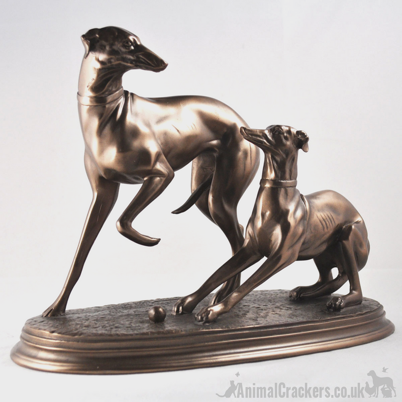 Beauchamp Bronze 'Pair of Whippets' sculpture, quality ornament and will make a lovely gift or collectable