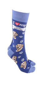 Golden Labrador design socks with 'I love my Golden Labrador' text, quality Unisex One Size stocking filler