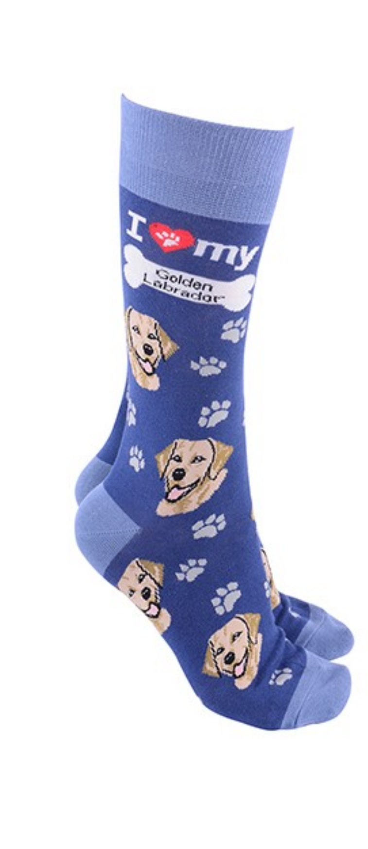 Golden Labrador design socks with 'I love my Golden Labrador' text, quality Unisex One Size stocking filler