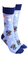 Black Labrador design socks with 'I love my Black Labrador' text, quality Unisex One Size stocking filler
