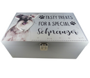 Dog Treat Box for Schnauzer, wooden food storage box container