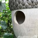 Novelty ACORN BIRD HOUSE NEST BOX decorated with bird, garden bird lover gift