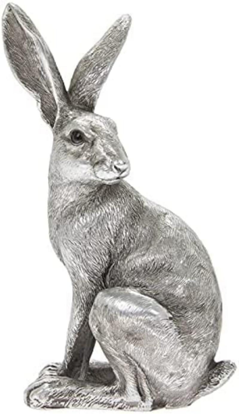 Leonardo Reflections Silver sitting Hare ornament, in Leonardo's classic Silver gift box, making this a great hare lover gift