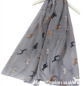 Lovely quality ladies lightweight Greyhound print scarf sarong in a choice of colours