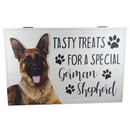 Dog Treat Box for German Shepherd, wooden food storage box container