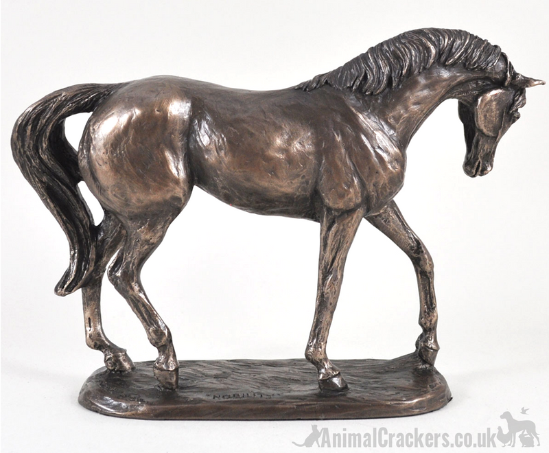 'Nobility' horse figurine by Harriet Glen, cold cast bronze ornament, racehorse lover gift