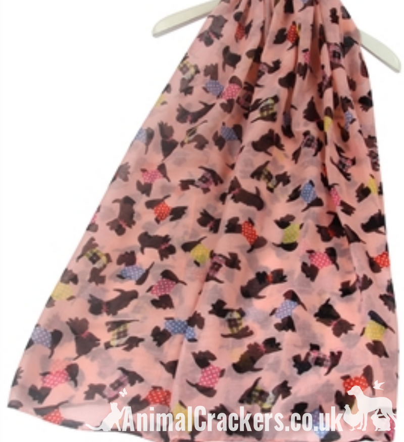 Scottish Terrier print ladies girls Scarf Sarong cotton mix Scottie lover gift