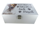 Dog Treat Box for  Jack Russell, wooden food storage box container