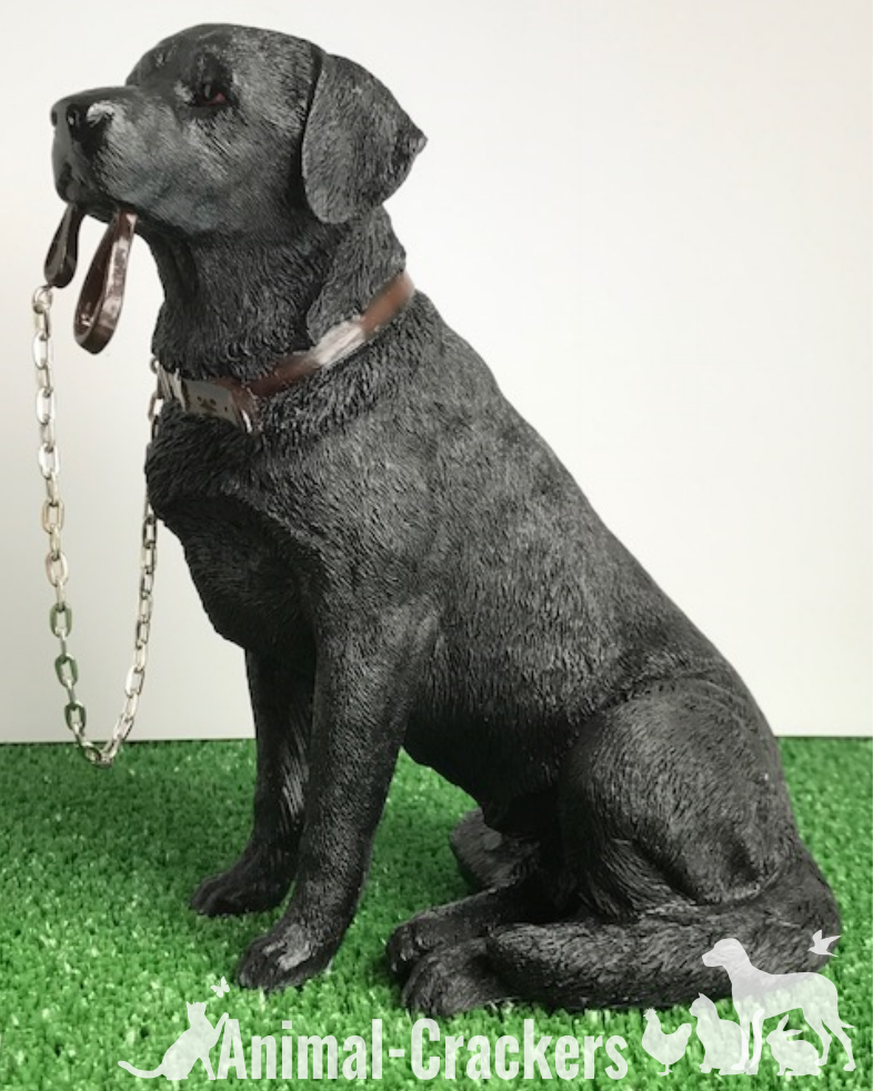 Black Labrador 18cm ornament figurine quality lifelike Leonardo range Gift boxed